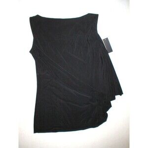 NWT New Designer Josie Natori Top Tank S Tiered Black Layered Womens Sleeveless